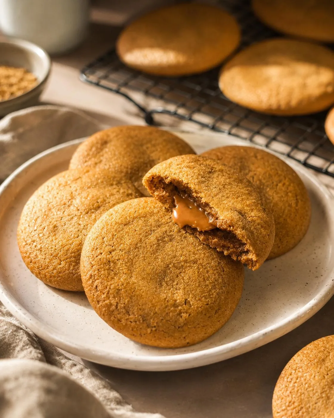 Stuffed Biscoff Cookies — freshly baked in Surrey