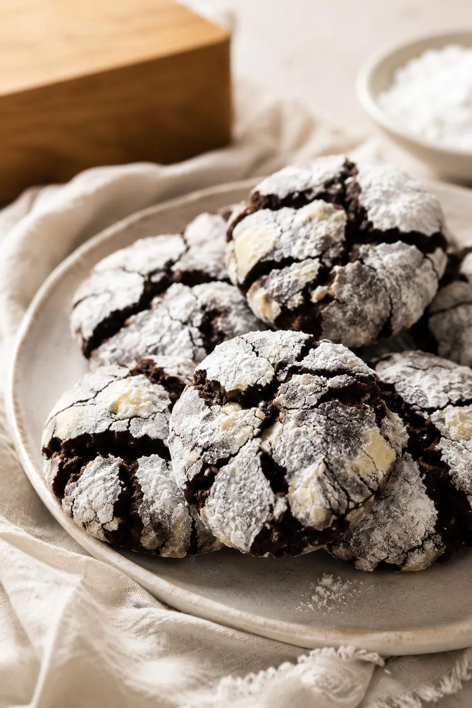 White Chocolate Crinkle Cookies — freshly baked in Surrey